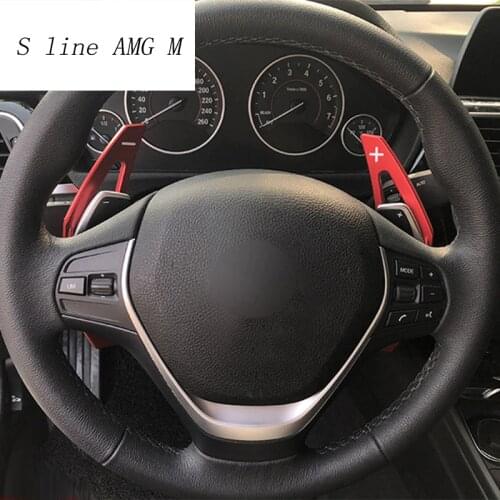 Car styling for BMW 3 4 5 6 7 Series F30 F32 F34 F10 F01 teering Wheel Shift Paddle Extension Shifters Replacement Cover Sticker