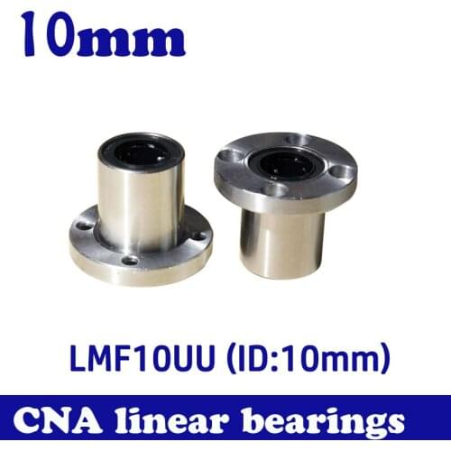 Free Shipping 2pcs/lot LMF10UU 10mm flange linear ball bearing for 10mm linear shaft CNC