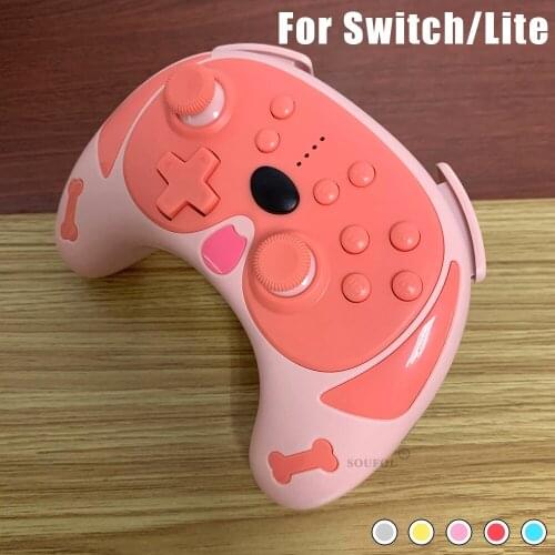 Cute Dog Shaped Wireless Controller Support Wakeup Turbo for Ninendo Switch Pro with 6-Axis Gyro Dual Motor Video Game Consoles