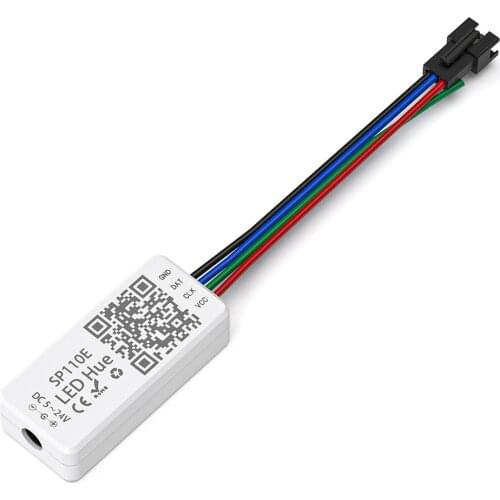 SP110E Bluetooth Controller DC5-12V For WS2812B SK6812 RGB/RGBW Magic Lights LED Pixel Strip Smart Phone APP Control IOS/Android