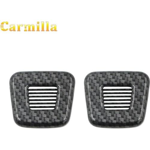 Carmilla 2Pcs/Set Car Carbon Fiber Roof Microphone Speaker Frame Cover Sticker ABS Chrome Covers for Jeep Compass 2017 2018