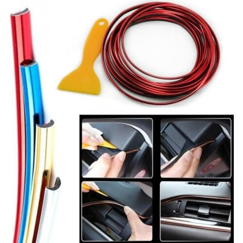 5m Universal Car Interior Mouldings Car Trim Strip Car Style Interior Trim With Decorative Molding Fascia Dashboard Door Edge