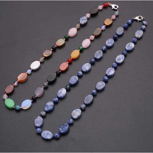 Druzy 1PC Fashion Multicolour Carnelian Natural Stone Quartz Crystal Agates Chalcedony Oval Round Beads Knotter Necklace Free