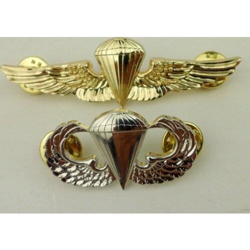 TWO DEGREES US NAVY PARACHUTIST BADGE US BASIC PARACHUTIST BADGE US JUMP WINGS