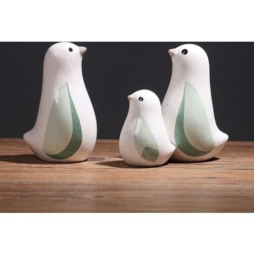 European Creative Bird Ornaments Desktop Ceramic Animal Figurines Simple Home Living Room Bedroom Decoration Accessories Model