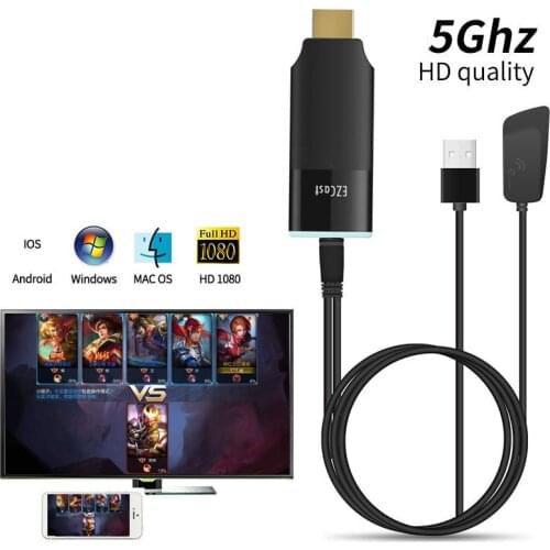 EZCAST 2 5G HDTV Dongle Dual Band HDTV Wireless WiFi Miracast Airplay DLNA TV Stick Display Video Adapter for iOS Android Phone