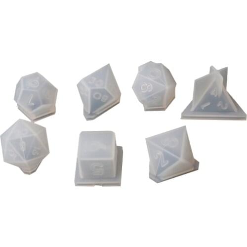 7 Shapes Dice Fillet Square Triangle Dice Mold Dice Digital Game Silicone Mould