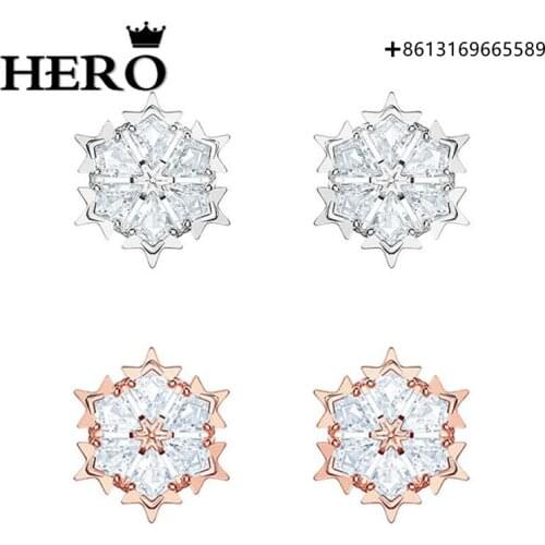 HERO Original Copy Of High Quality 1:1 SWA Snowflake Ear Stud Logo Free Of Charge With Wholesale Manufacturers