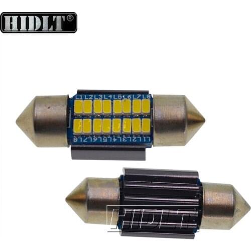 HIDLT 2PCS 16SMD Car Auto Canbus Error Free LED Festoon Dome Reading License Plate Light 31mm 36mm 39mm 41mm 12V LED Light