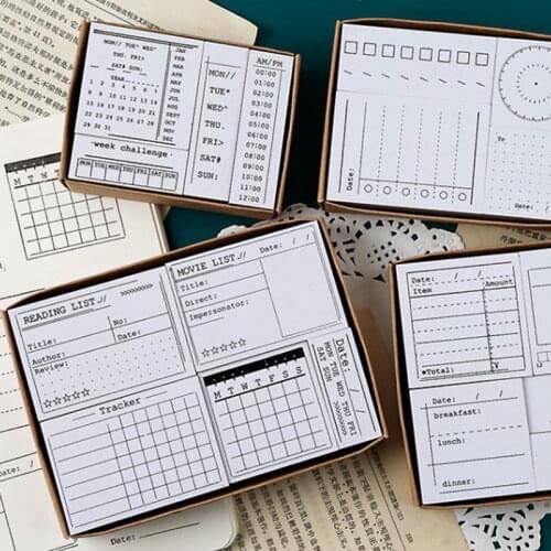 Record Daily Time Mark DIY Rubber Stamps Scrapbooking Material Wood Hobby Craft For Diary Planner Notebook Decoration Supplier