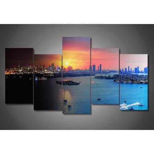 Unframed Printed florida miami Painting on canvas room decoration print poster picture Free shipping High Quality