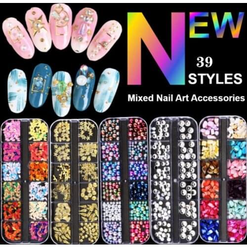 Metal Rivet Nail Accessories Nail Rhinestone Semicircle Pearl Sequins DIY Designers Charm Professional Nail Supplies Tools