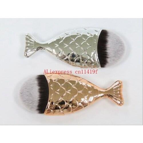 Hot 100pcs Fish Scale Makeup Brush Fishtail Bottom Brush Powder Blush Make up Cosmetic Brushes Tool New Arrival