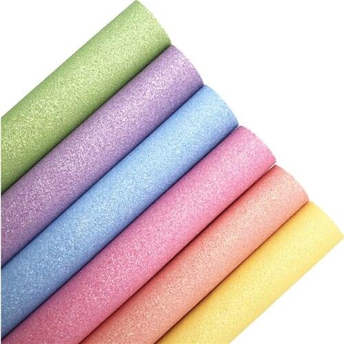 Fine Glitter Vinyl Fabric Sheet Felt Backing Synthetic Leather Faux Vinil For Bows Earrings DIY A4 SIZE R315B