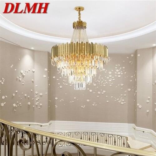 DLMH Chandelier Gold Pendant Lamp Fixtures Postmodern LED Light for Home Living Dining Room Villa