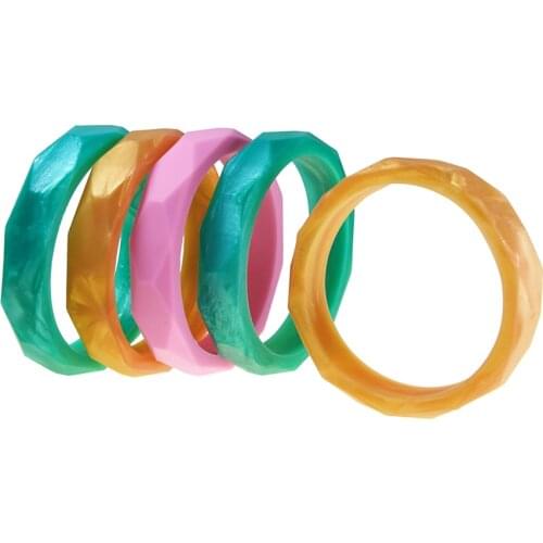 Mabochewing 1PCS Fashion Stylish Geometric Mommy Women Charm Wristband Food Grade Silicone Baby Teether Bracelet