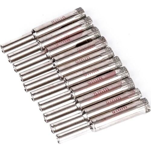 Tile Hole Opener Workshop Tools 10pcs Set 8mm Drilling Saw Silver Cutter