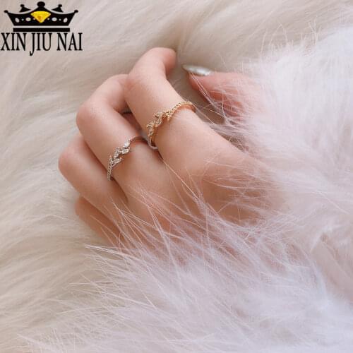 3colors 925anillos Silver Flower Ring Female Branches Horse Eye Shaped Zircon Rose Gold Party Ball Size 4-13 14k Gold Jewelry