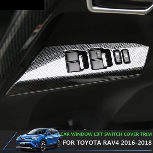 Inside Door Handle Panel Surround Window Lift Switch Cover Kit Trim Accessories For Toyota Rav4 Rav 4 2016 2017 2018