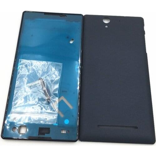 LCD Display Frame Bezel Full Housing Cover Frame For Sony Xperia C3 S55T S55U Front Screen Frame Board Replacemenrt Repair
