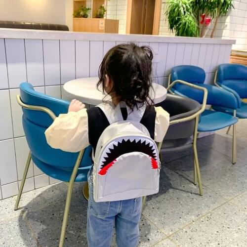 Toddlers Cartoon Zipper Backpack Little Girls Boys Large Capacity Cute Lovely Shark Shape Wild Stylish Daypack Schoolbag