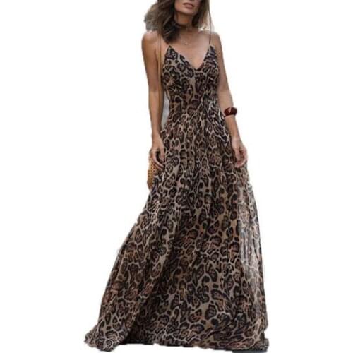 Leopard Print Strapless Women Club Dress Spaghetti Strap Length Sexy Bodycon Dress Slim Party Dress