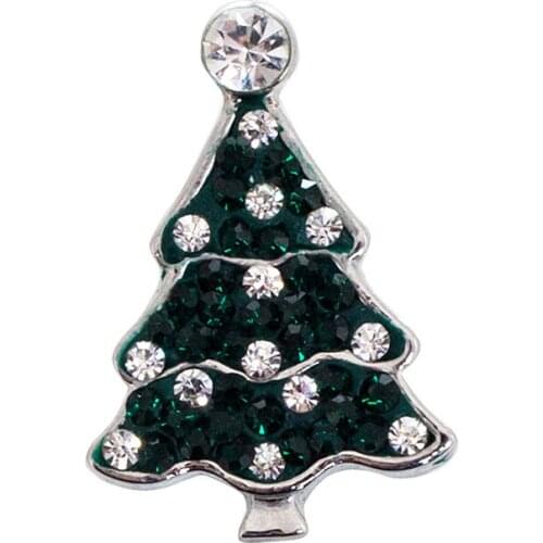 Interchangeable Jewelry Accessory With Crystal Christmas Tree Ginger Snap Button Jewelry Fit 18-20mm Snaps Bracelets BT4380-8