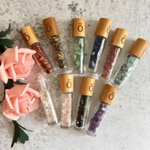 10ml ROLL ON Clear fragrance GLASS BOTTLES ESSENTIAL OIL Roller bottles with Bamboo Lid ,Stell Ball