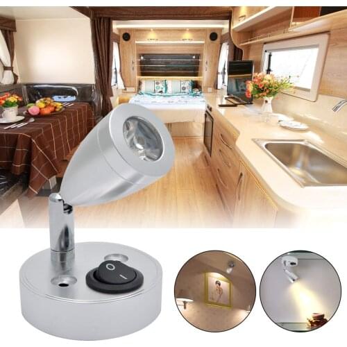 DC 12-24V 3000K Warm LED Spot Light Switch Bedside Reading Lamp RV Boat Motorhome for Camper Caravan Trucks