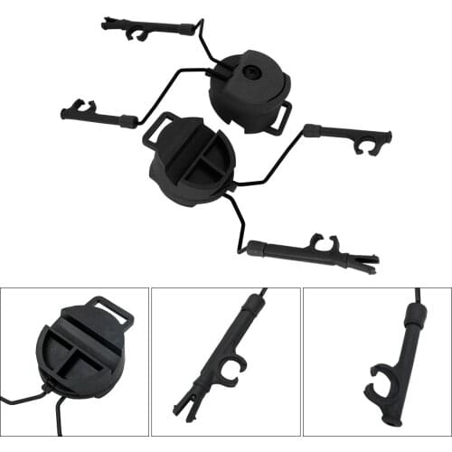 Tactical Headset Comtac I Ii Iii Peltor Helmet ARC OPS-CORE Helmet Track Adapter Headset Bracket Tactical Bracket BK