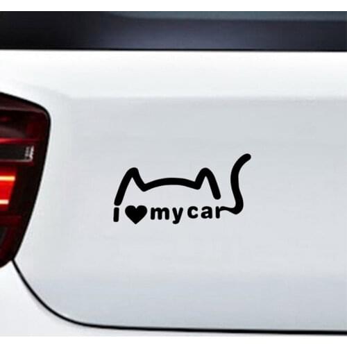 I love my car reflective car stickers cartoon Rearview mirror stickers reflective post stickers car style suitable for all cars