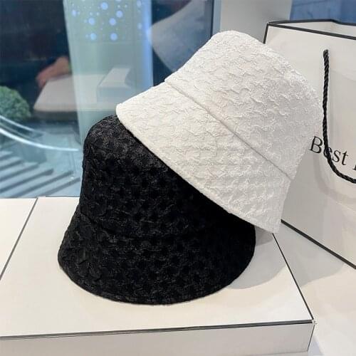 Womens Summer Fisherman Hat Japanese Embossed Folds All-match Bucket Hats 2021 New Best-selling Korean Sun Shade Basin Cap