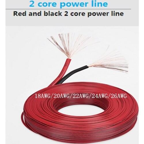1meter 18/20/22/24/26AWG line 0.2-0.75 square red and black parallel line 18th red and black line 2*0.75 square red black line