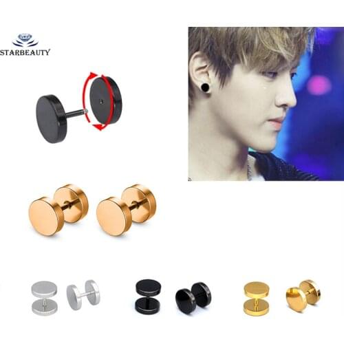 1pair Black Rose Gold 3-14mm Surgical Steel Cheater Fake Ear Plugs Flesh Tunnel Gauges Tapers Stretcher Earring Piercing Jewelry