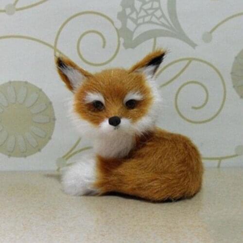 1Pcs Simulation Small Fox Toy Mini Squatting Fox Model Home Decoration Wedding Birthday Gift Stuffed Plush Toys Party Gift