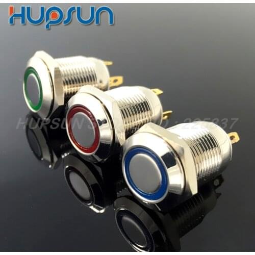 10pc 5v 12volt 24 volt mini illuminated push start button 12mm momentary waterproof led push button switch