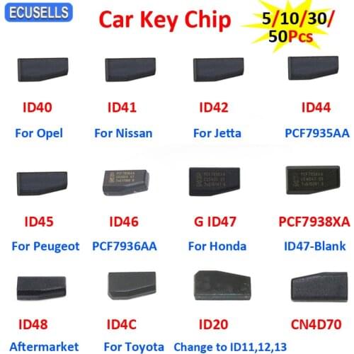 5-50* ID40 for Opel ID41 for Nissan ID42 for Jetta ID44 ID46 ID45 ID47 for Honda ID48 ID20 ID4C CN4D70 Transponder Car Key Chip
