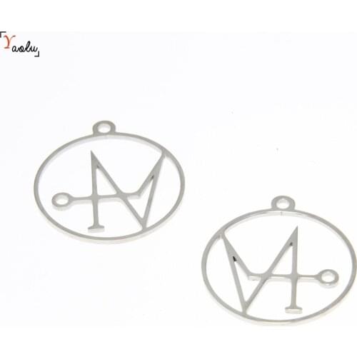 5pcs/lot Gabriel Sigil Symbol charm Sigil of Gabriel archangel Logo angel Emblem Amulet Stainless steel pendant 25mm