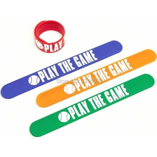 500pcs sports Play The Game silicone slap bracelets rubber wristband free shipping by DHL express
