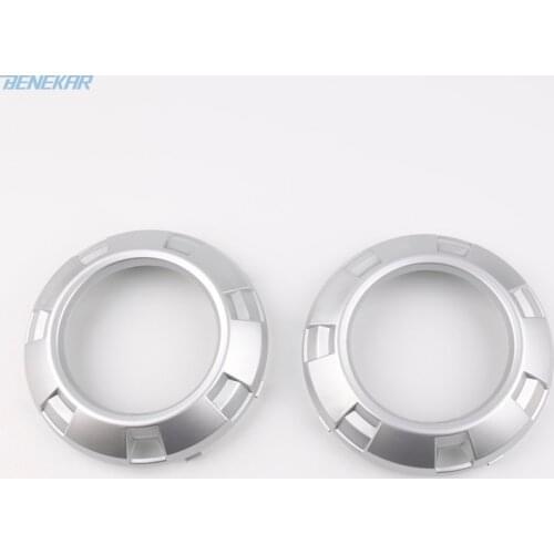 Benekar Pair Front Fog Light Lamp Silver Cover Frame for Mitsubishi Pajero Montero MK4 07