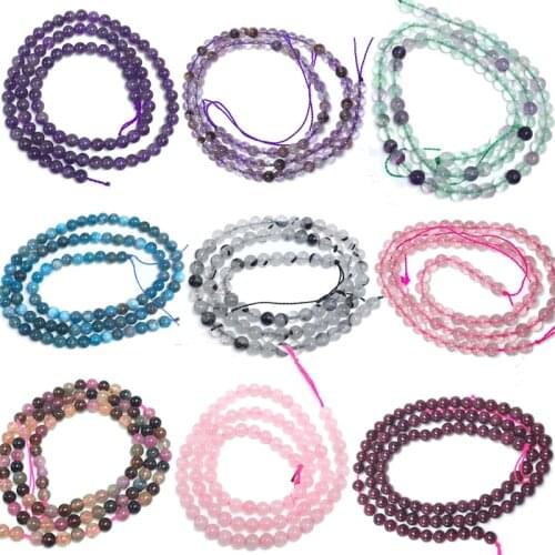 4/6/8mm Natural Agates Labradorite Quartz Amazonite Crystal Stone Beads Round Loose Beads For Jewelry Making DIY Bracelet 15