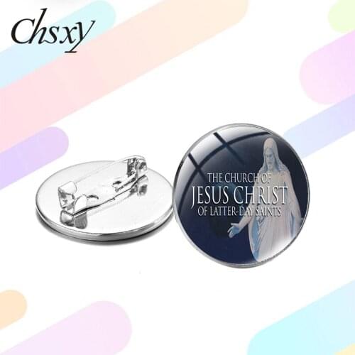 CHSXY Relief Society Lds Mormons Brooch Mormonism Symbol Glass Cabochon Lapel Pin Temple Party Gift Decorative Jewelry Wholesale