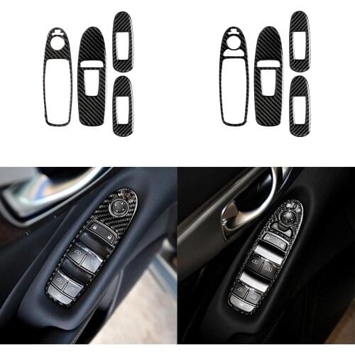 For LHD Infiniti Q50 Q60 carbon fiber interior window glass lift switch panel frame decorative sticker car modification