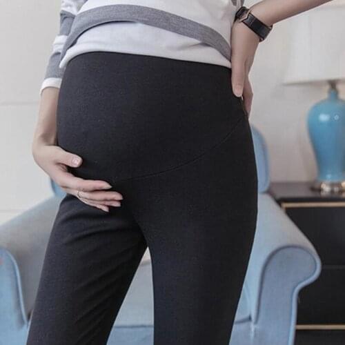 Summer Belly Skinny Maternity Legging in Elastic Cotton Adjustable Waist Pencil Pregnancy Pants Clothes for Pregnant