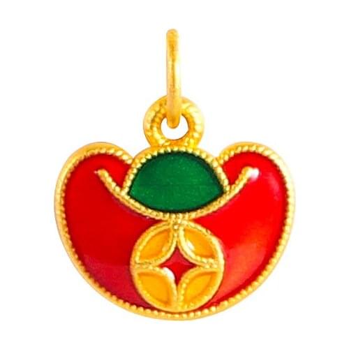 New Arrival 24K Yellow Gold Pendant Women 999 Gold YuanBao Necklace Pendant