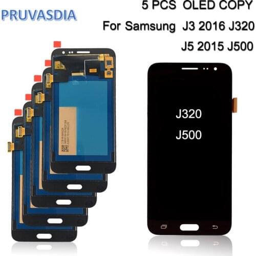 Wholesale 5 Piece OLED COPY LCD Display Screen Assembly For Samsung Galaxy J3 2016 J320 J320F/DS LCD For Samsung J5 2015 J500