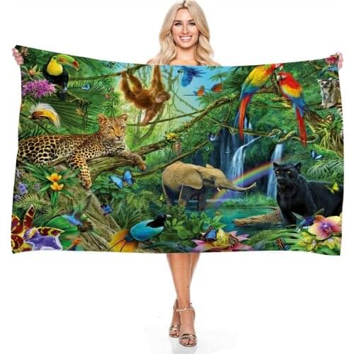 Custom Zoo High Quality Adult Luxury Beach Towel Cartoon Quick Dry Towels For Swimming Shower Beach Towels Dropship
