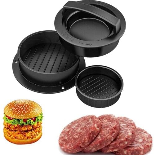 Meat Maker Hamburger Press Pie Press Stuffed Burger Mold with Baking Paper Liner Patty Pastry Tools BBQ Kitchen Accessories ABS