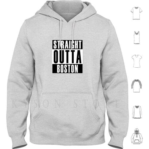 Straight Outta Boston Hoodies Long Sleeve Boston Compton Straight Outta Hip Hop Rap