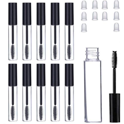 12Pcs 12ml Empty Mascara Tube With Eyelash Bottles Cosmetic Container Plastic Bottle Eyelash Refillable Mascara Makeup Container
